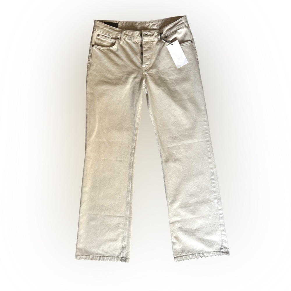 ZARA- NWT-Collection Relaxed Straight-Leg Jeans. Size 8 TALL